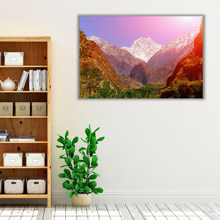 Snow Capped Himalayas - Canvas Print Wall Art