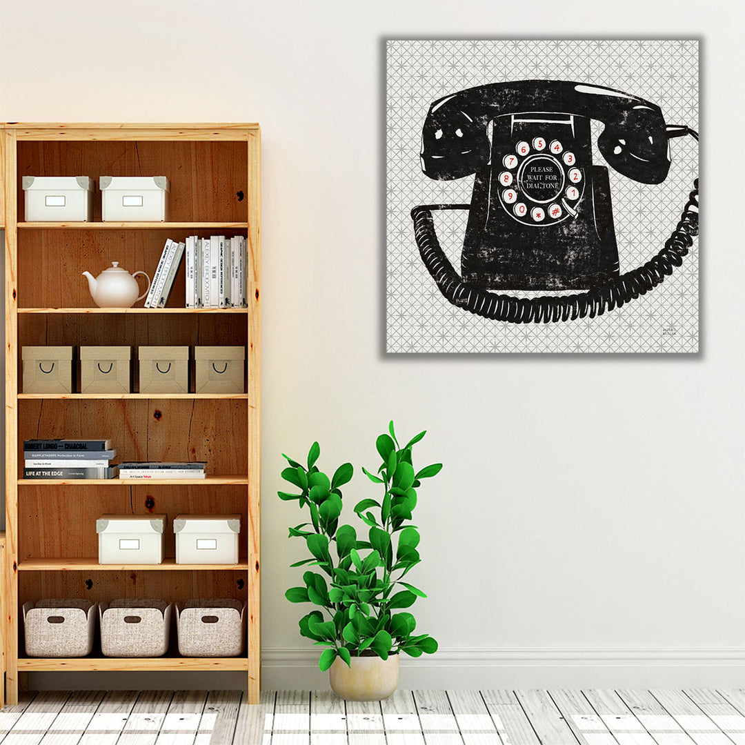 Black and white living room wrapped canvas art