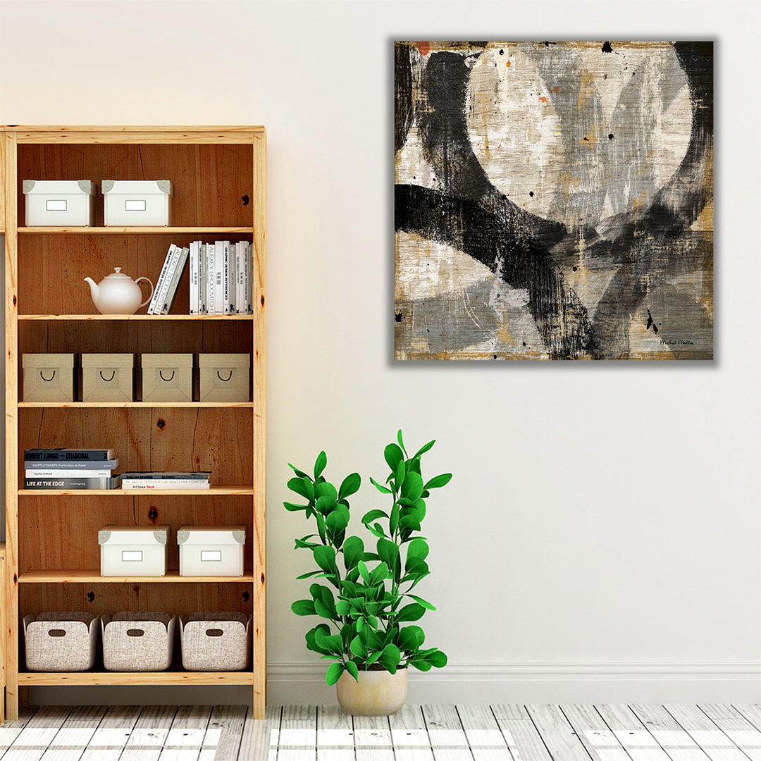 Brown Neutral Bedroom Art – geometric print with warm contrast