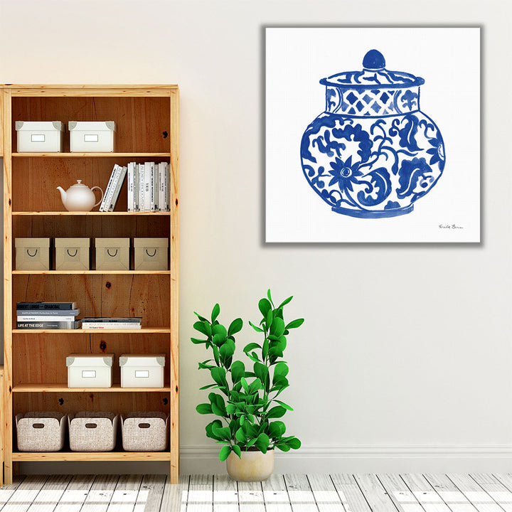 blue and white kitchen art – refined pottery print