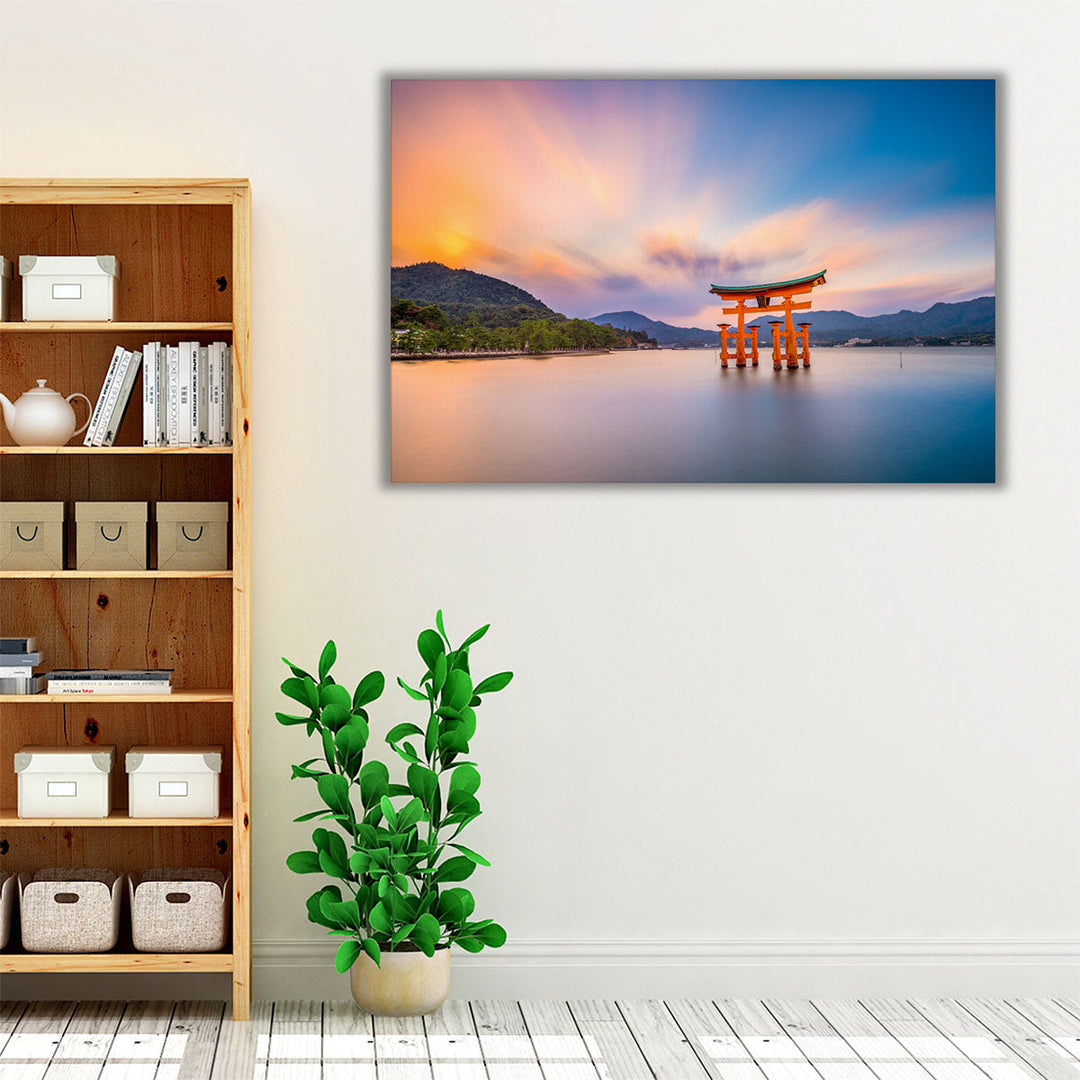 Tori Arch at Miyajima, Hiroshima, Japan - Canvas Print Wall Art