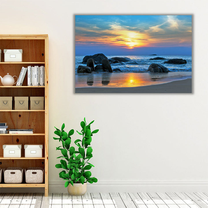 Beautiful Sunset Over The Sea - Canvas Print Wall Art