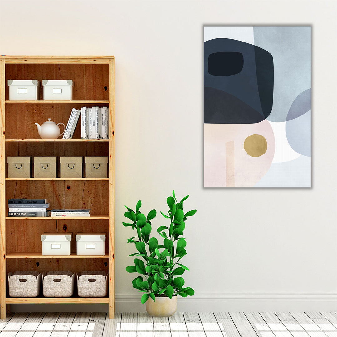 Neutral Blue Living Room Art – minimalist abstract with modern style