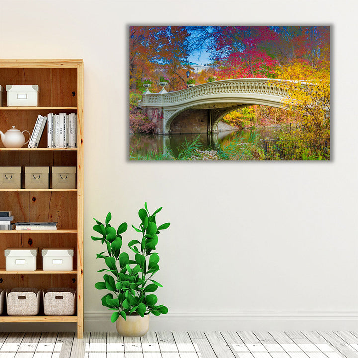 Bow Bridge in Central Park, New York - Canvas Print Wall Art