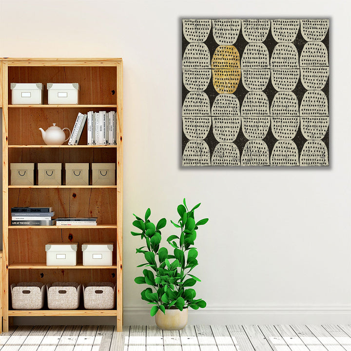 Kitchen Play Pattern II Black and White - Canvas Print Wall Art