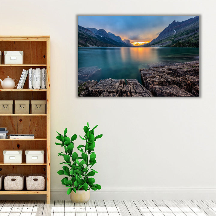 St. Mary Lake, Glacier National Park, MT - Canvas Print Wall Art