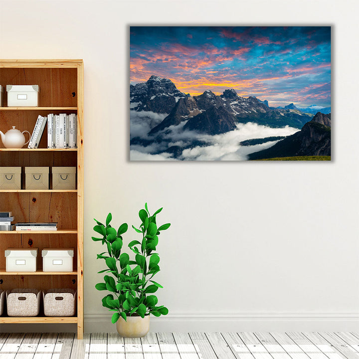 Tre Cime di Lavaredo Mountains, Dolomites - Canvas Print Wall Art
