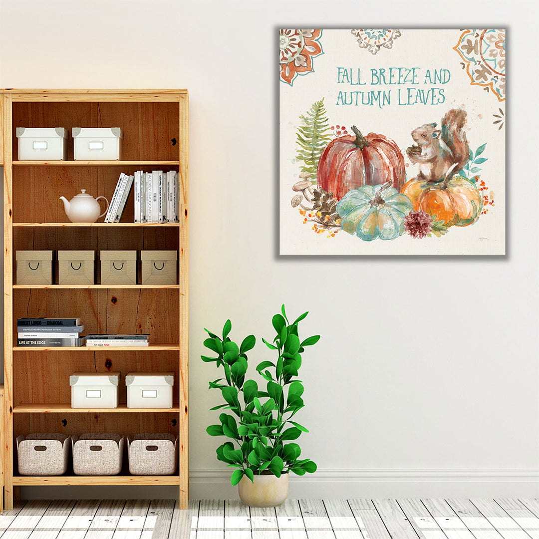 kitchen wrapped canvas pumpkin motif