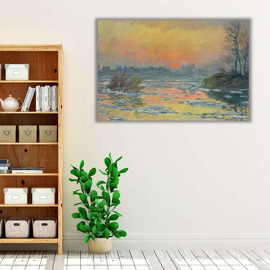 Sunset on the Seine in Winter, 1880 - Canvas Print Wall Art