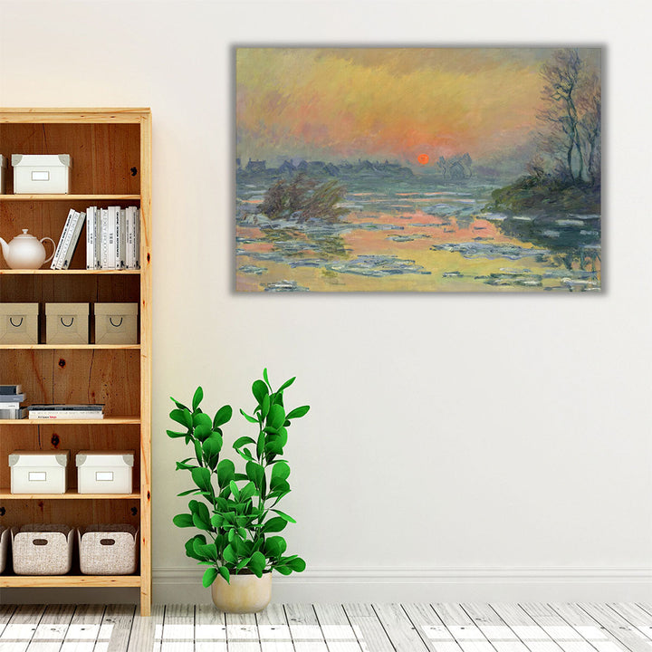 Sunset on the Seine in Winter, 1880 - Canvas Print Wall Art