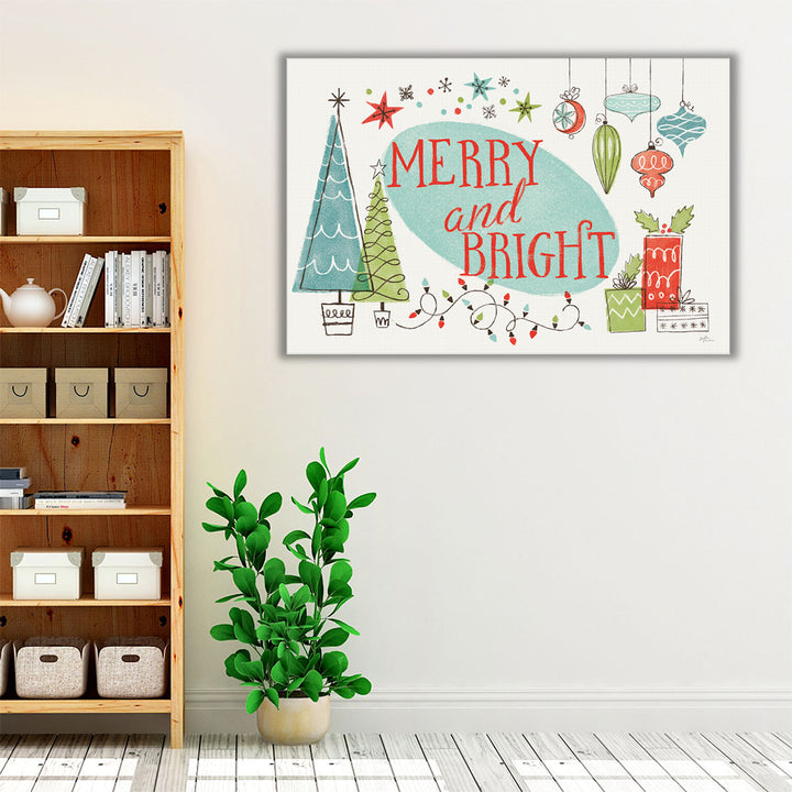 Christmas living room wrapped canvas décor