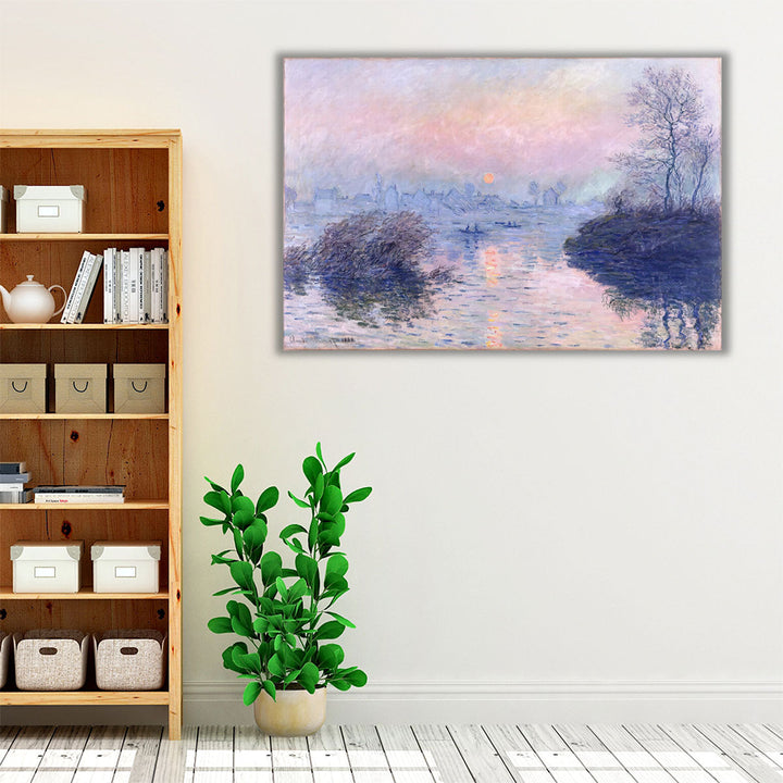Sunset on the Seine at Lavacourt, Winter Effect, 1880 - Canvas Print Wall Art