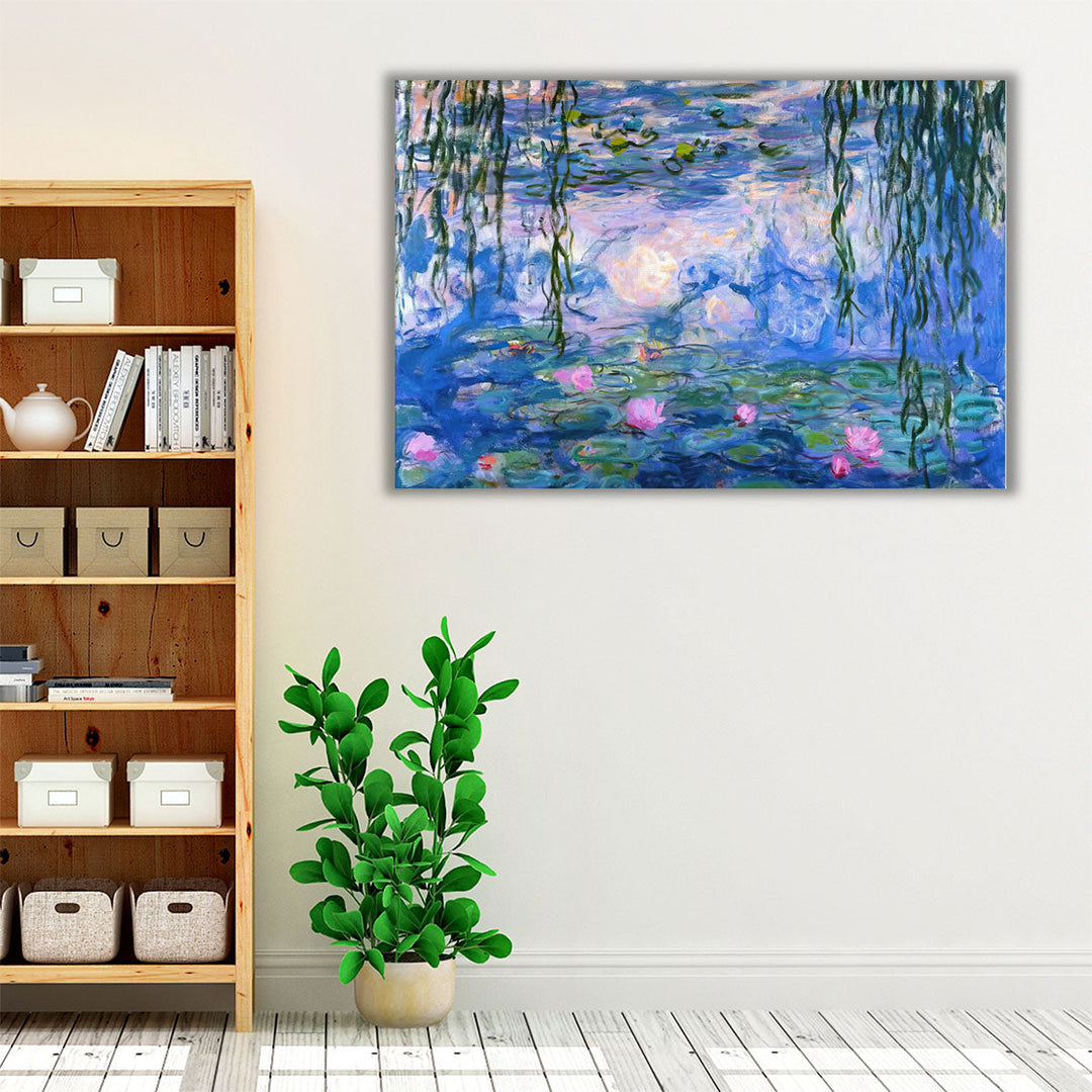 serene water lily bedroom print