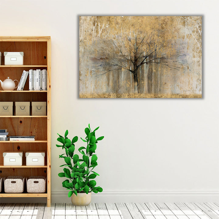 brown living room canvas botanical print