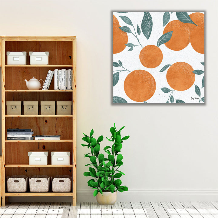 Orange Kitchen Wrapped Canvas – farmhouse citrus motif