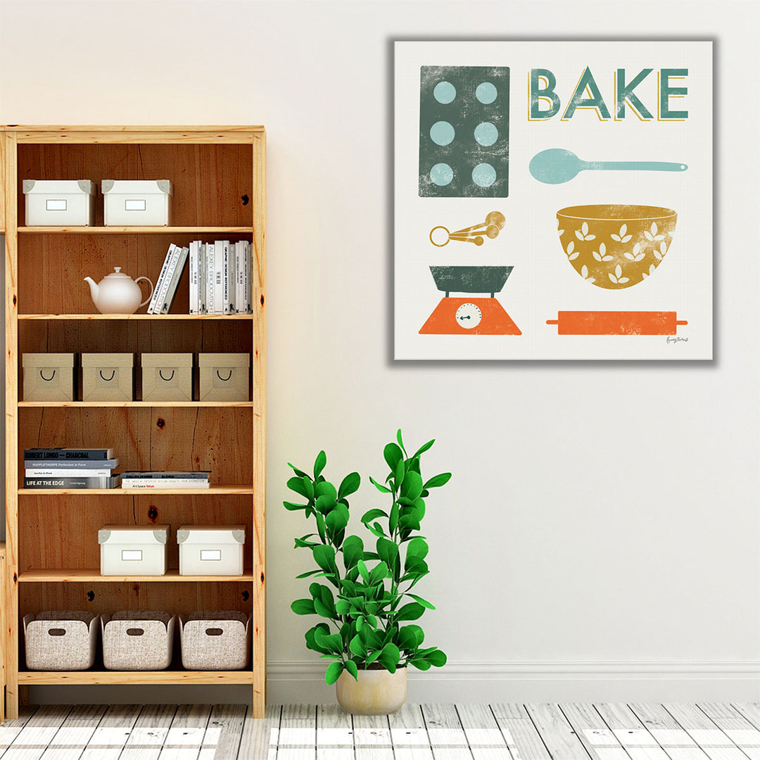 Kitchen Wrapped Canvas retro diner scene