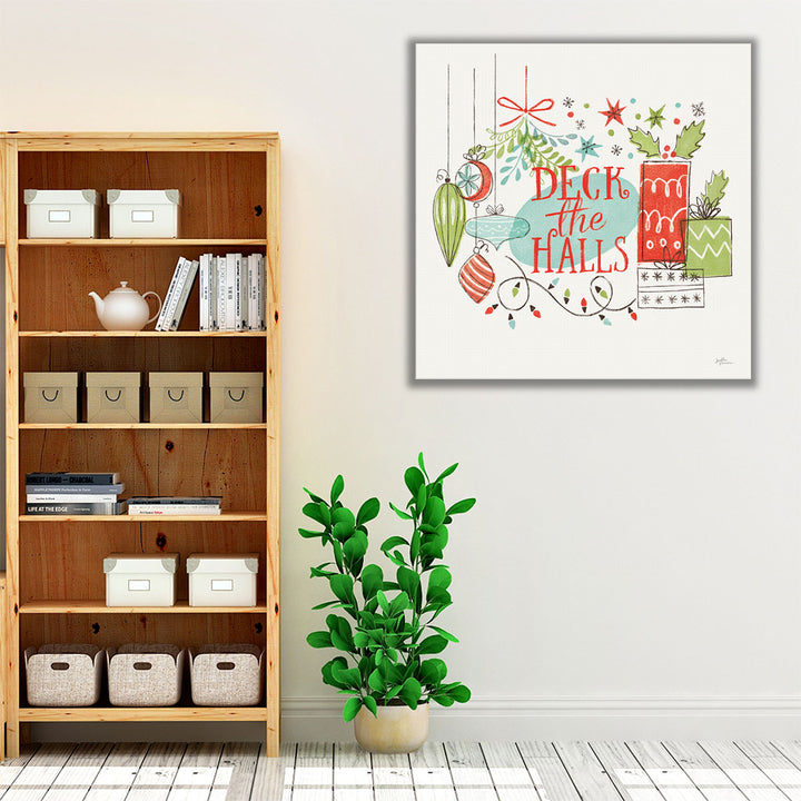 Colorful living room wrapped canvas art