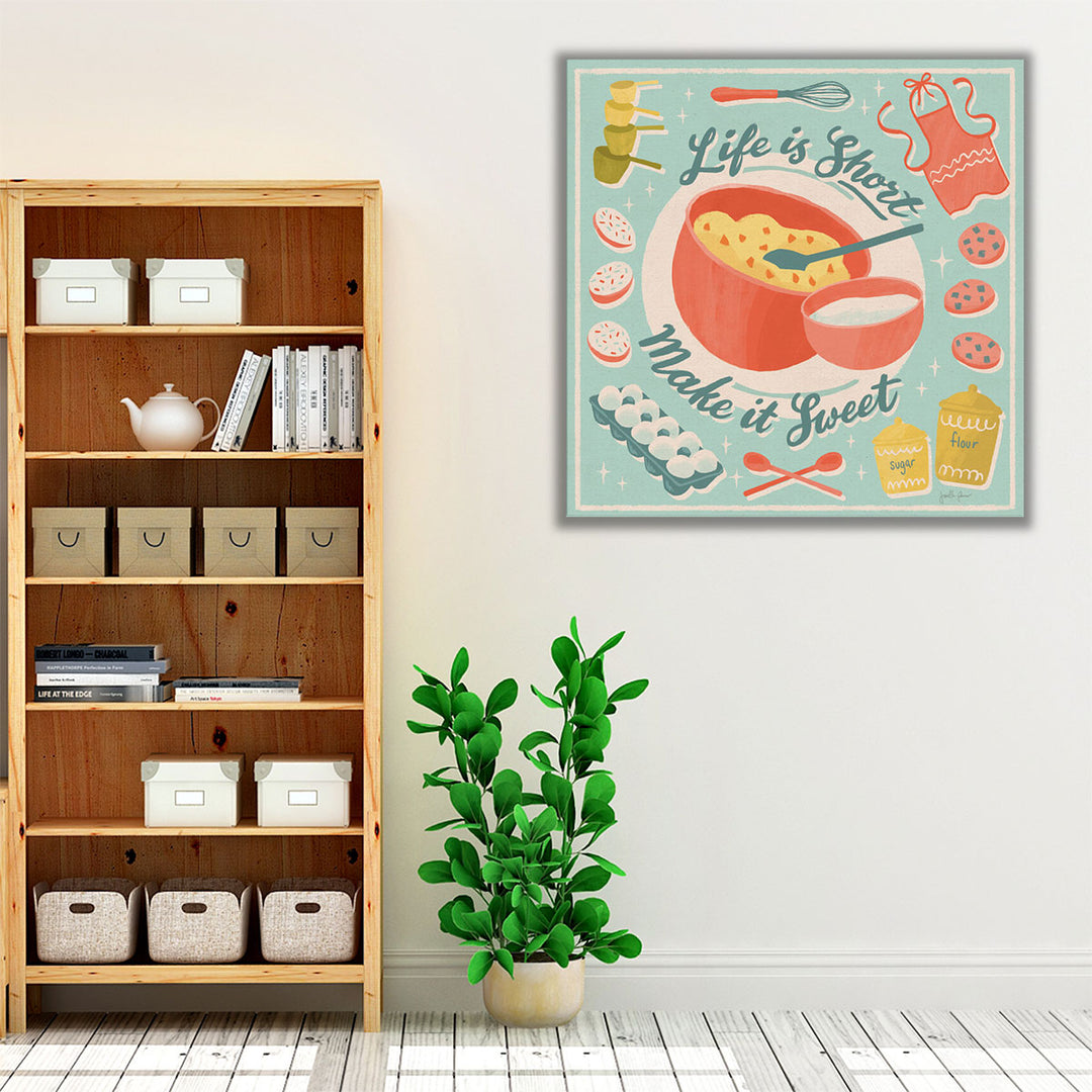 Kitchen Wrapped Canvas – modern kitchen typography décor
