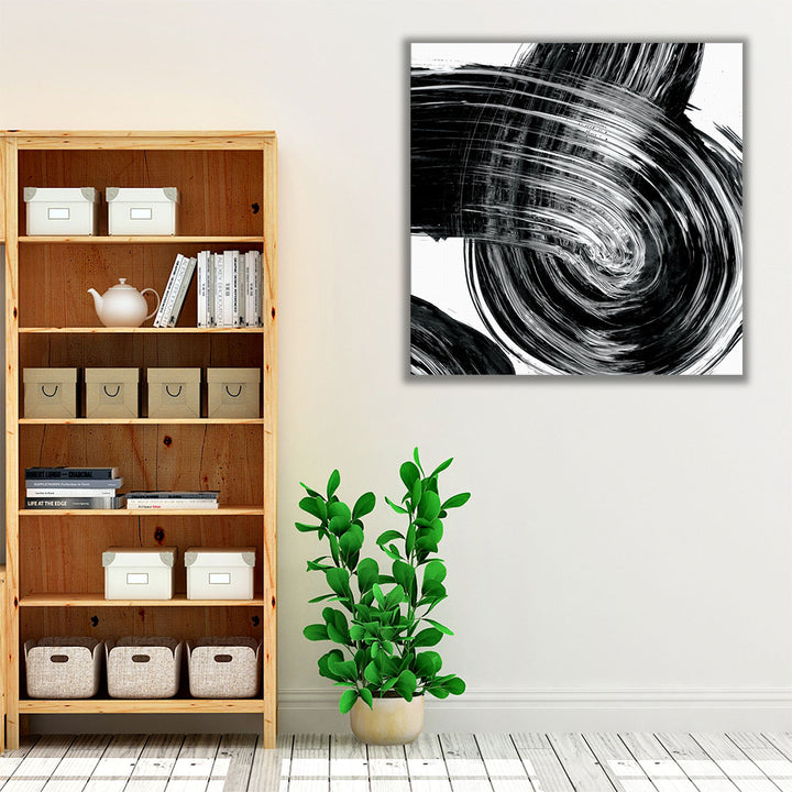 black white swirl home decor canvas