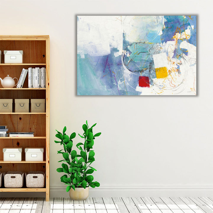 Hallway canvas art blue white tones