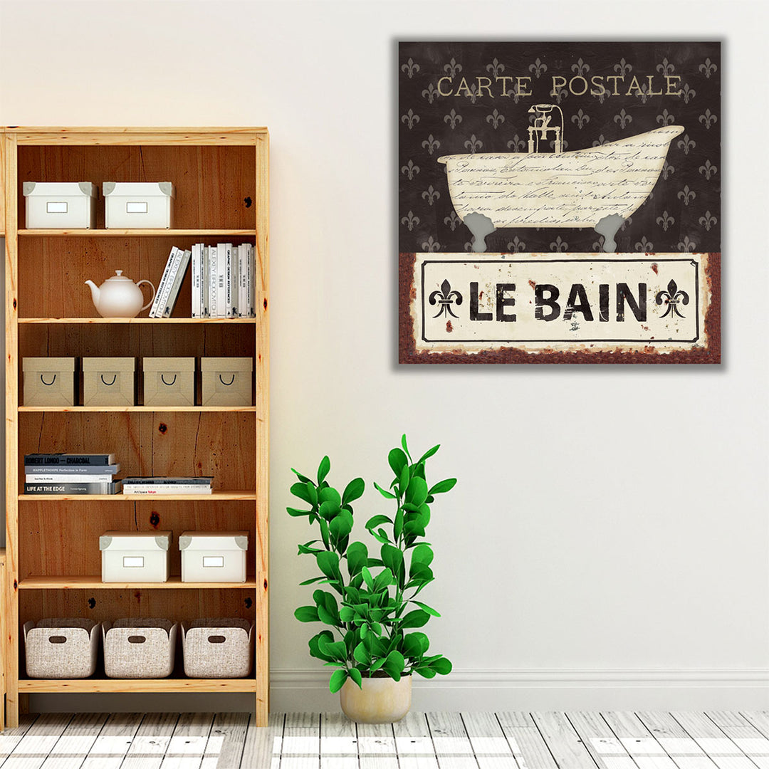 Black framed bathroom wall décor print