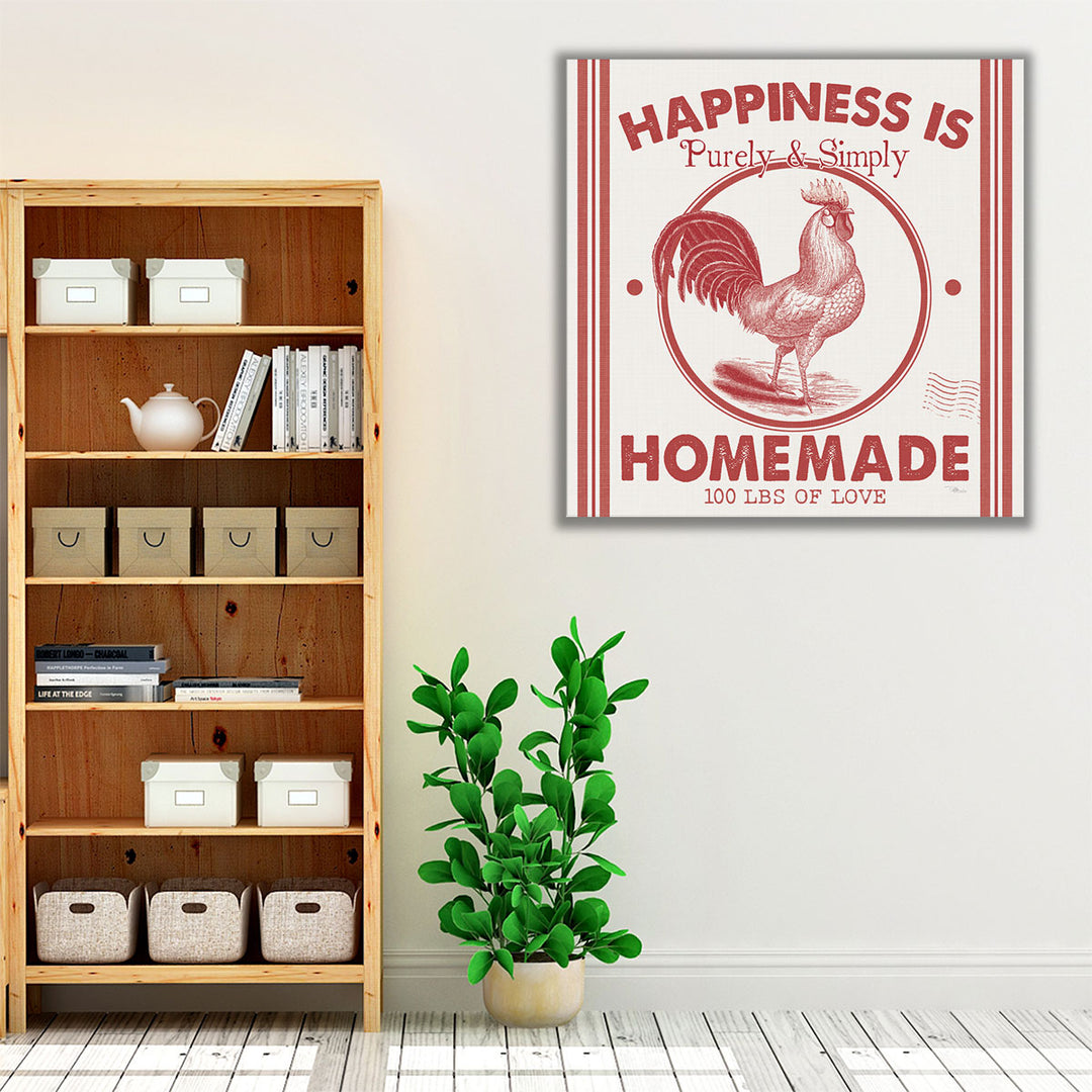 Kitchen Espresso Framed Canvas – red poultry art