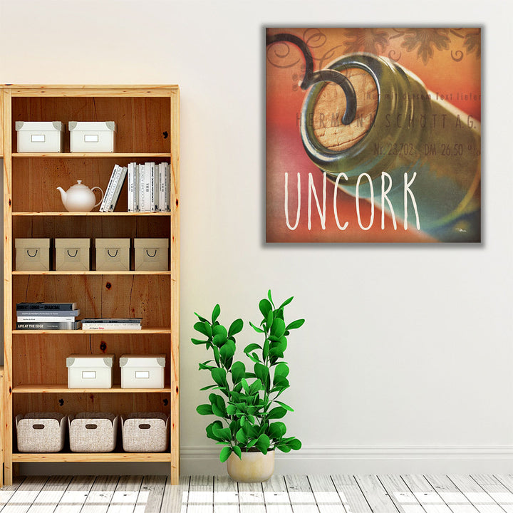 Kitchen wrapped canvas modern wine art centerpiece