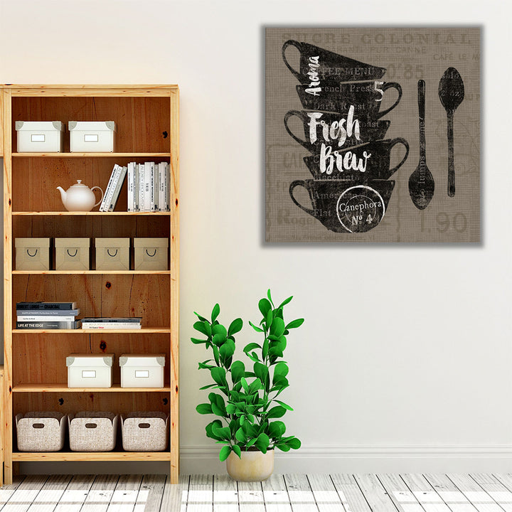 Kitchen Wrapped Canvas – modern monochrome décor