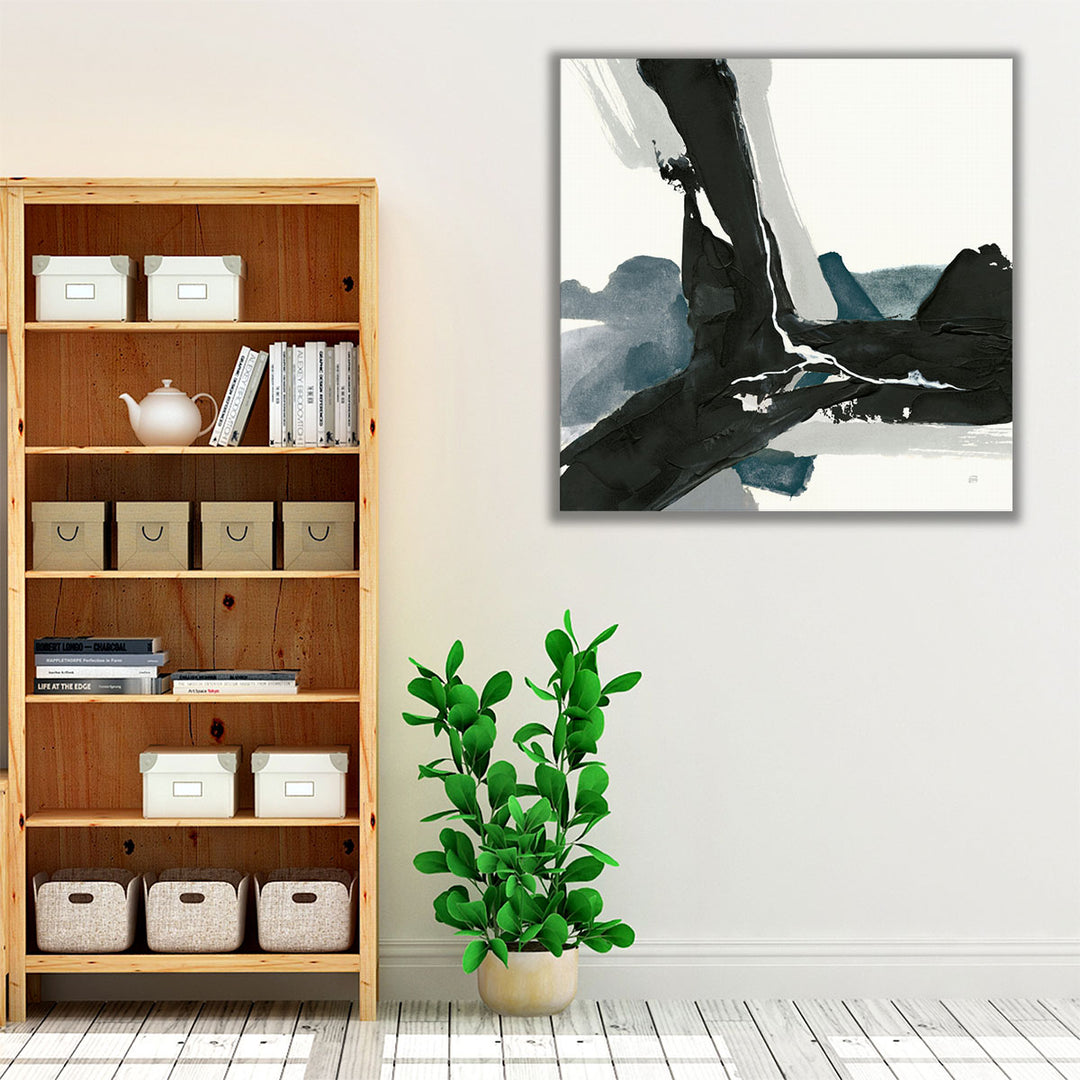 Black and Dark Teal III - Canvas Print Wall Art