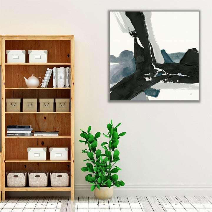 Black and Dark Teal III - Canvas Print Wall Art