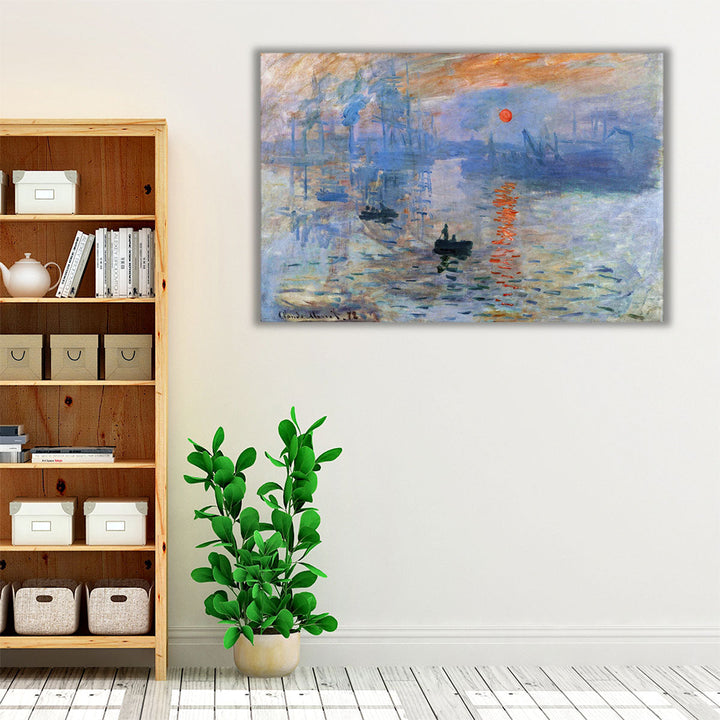 living room framed canvas sunrise river scene