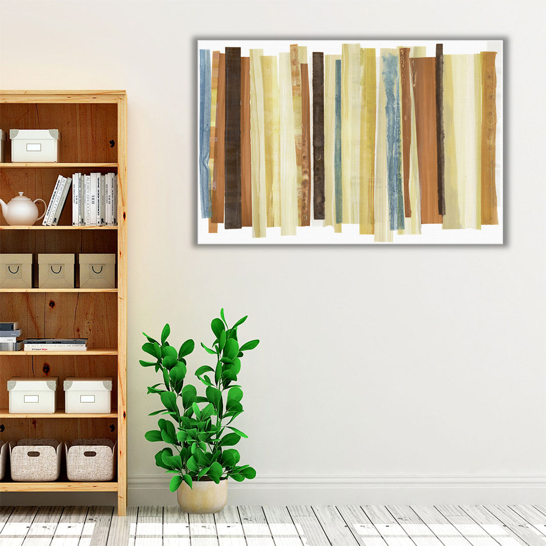 Brown and blue abstract art for modern interiors
