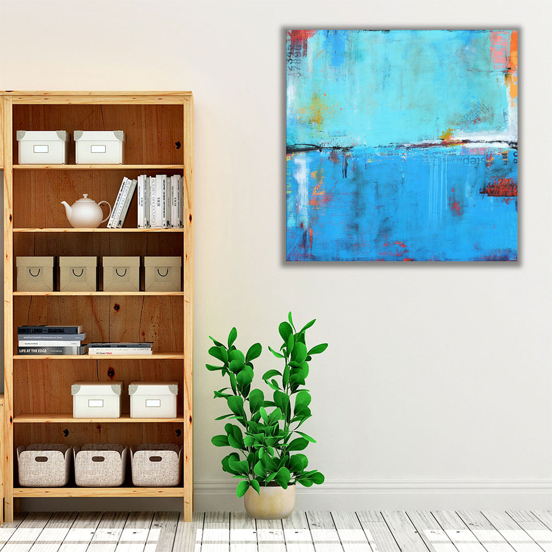 Blue Living Room Wall Art – modern abstract framed décor