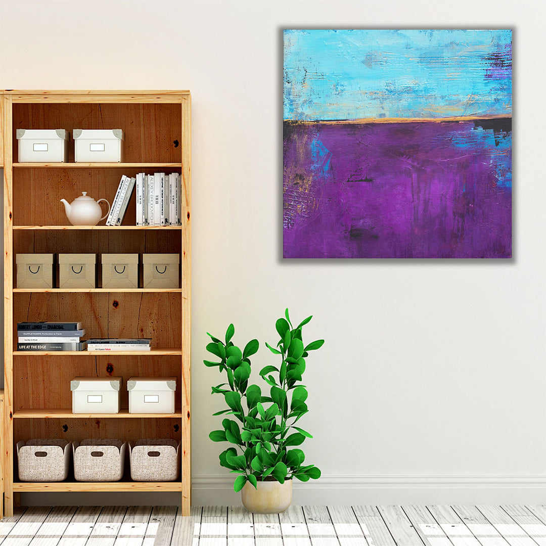 espresso framed canvas violet abstract design