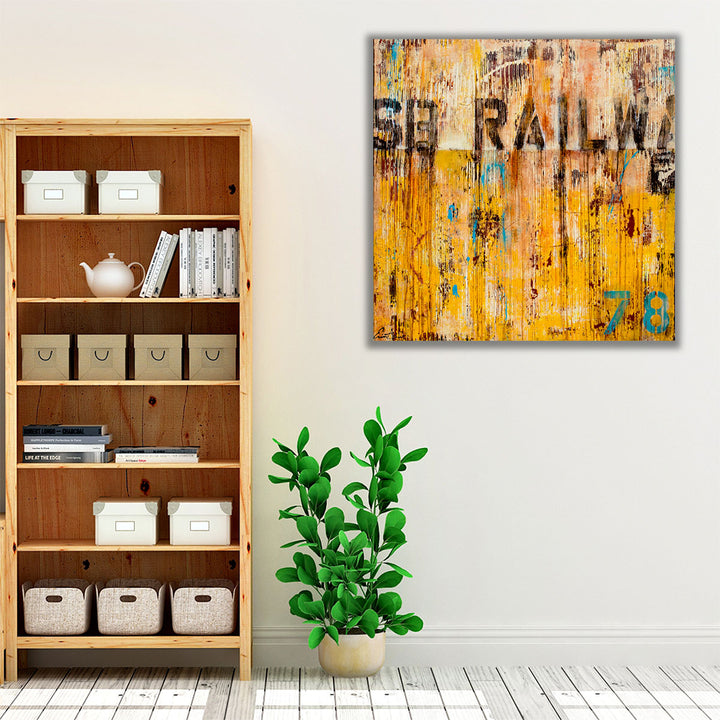 Yellow Living Room Art – contemporary typography in bold tones
