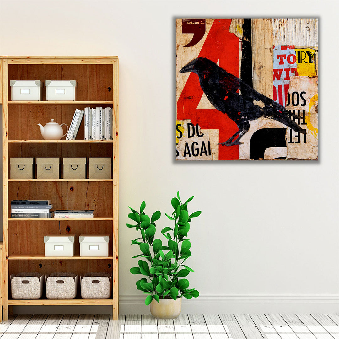 The Vintage Crow - Canvas Print Wall Art