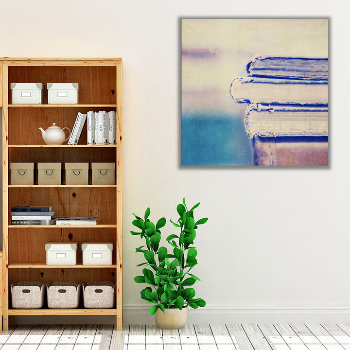 Living room framed canvas with books