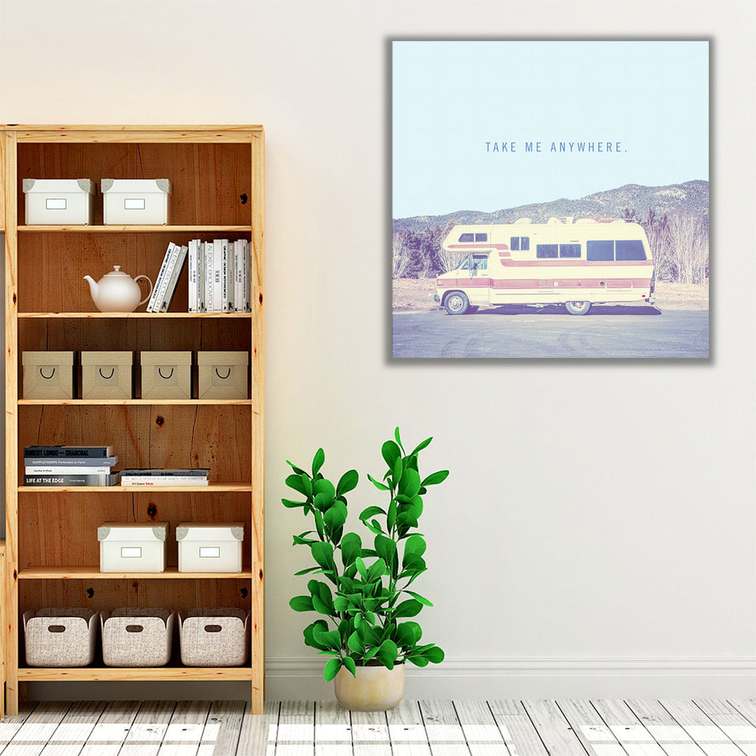 Living room framed art with travel typography