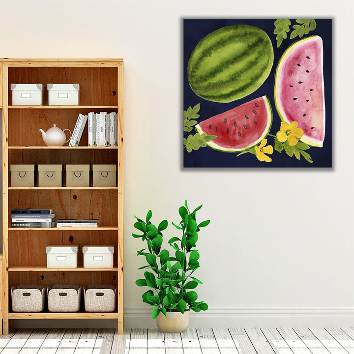 Kitchen Wrapped Canvas – watercolor watermelon kitchen décor