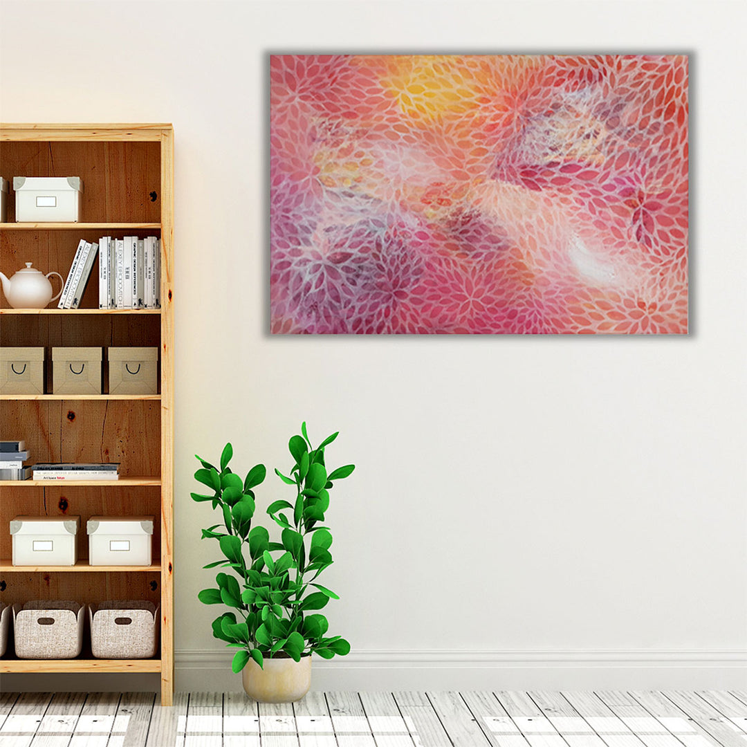 pink bedroom canvas – flower on neutral background