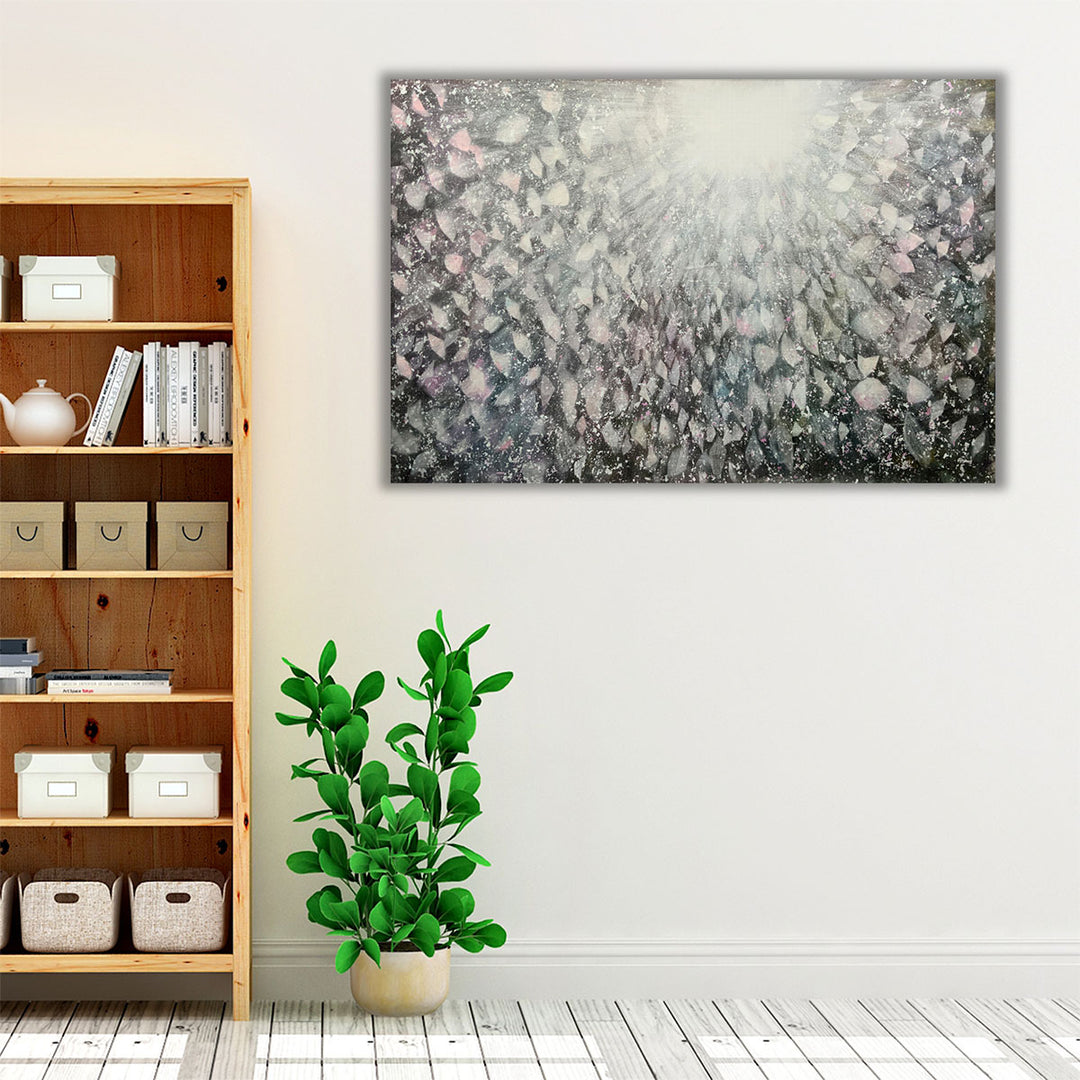 gray hallway espresso framed canvas art