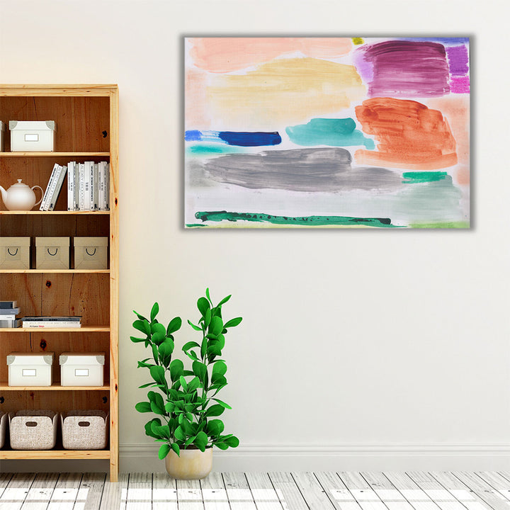 Colorful Living Room Art – vivid abstract framed print with spots pattern