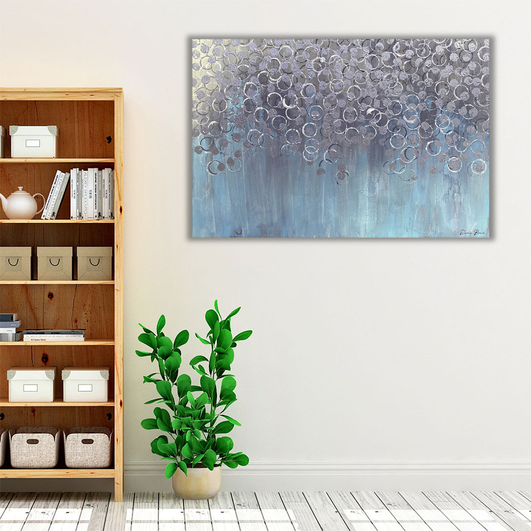Living room wall art serene gray blue canvas