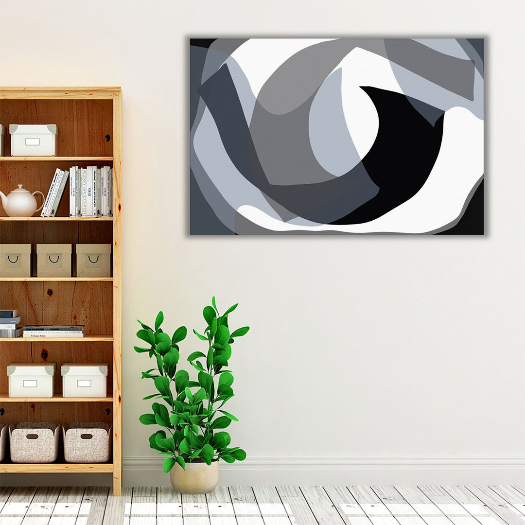 Living room canvas art black gray modern decor