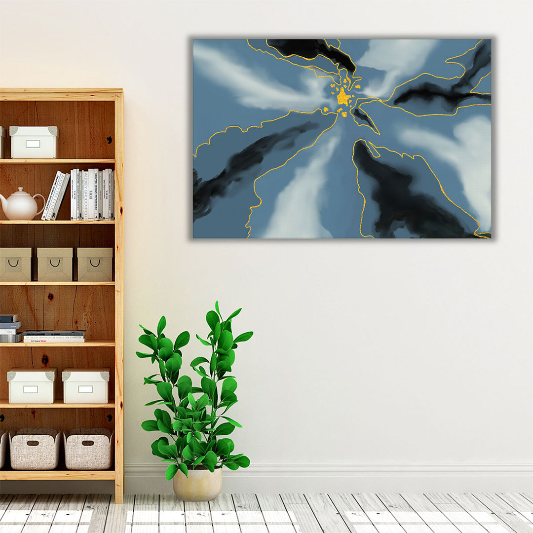Black framed canvas abstract living room decor