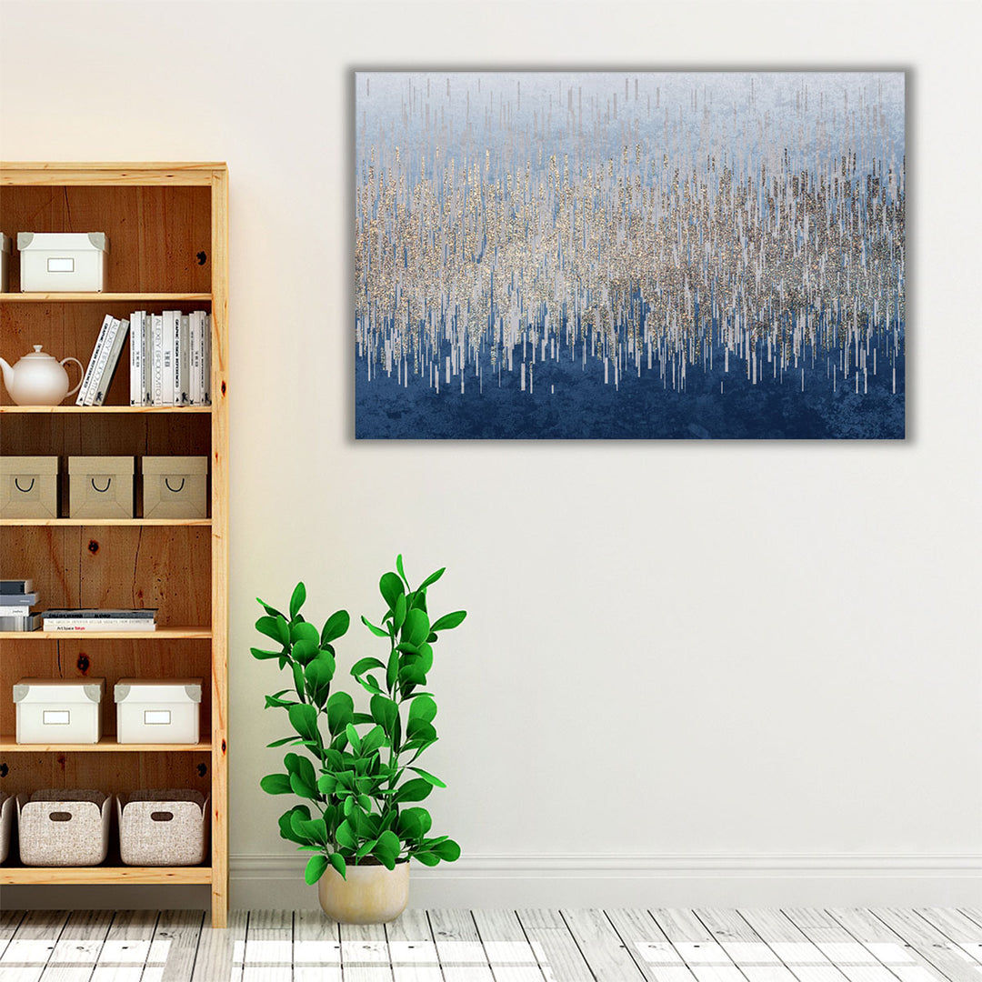 Bedroom coastal wall art blue silver hues
