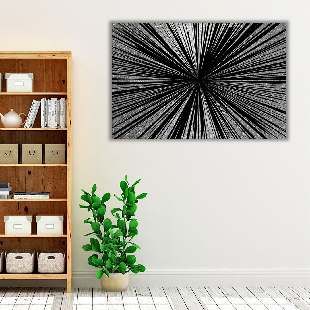 Wrapped canvas black white geometric art
