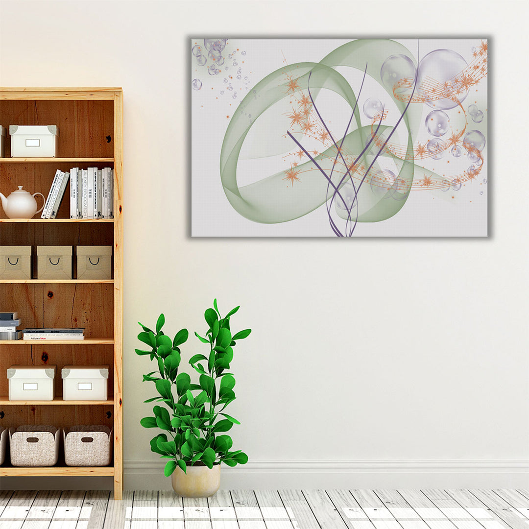 espresso framed canvas geometric abstract design