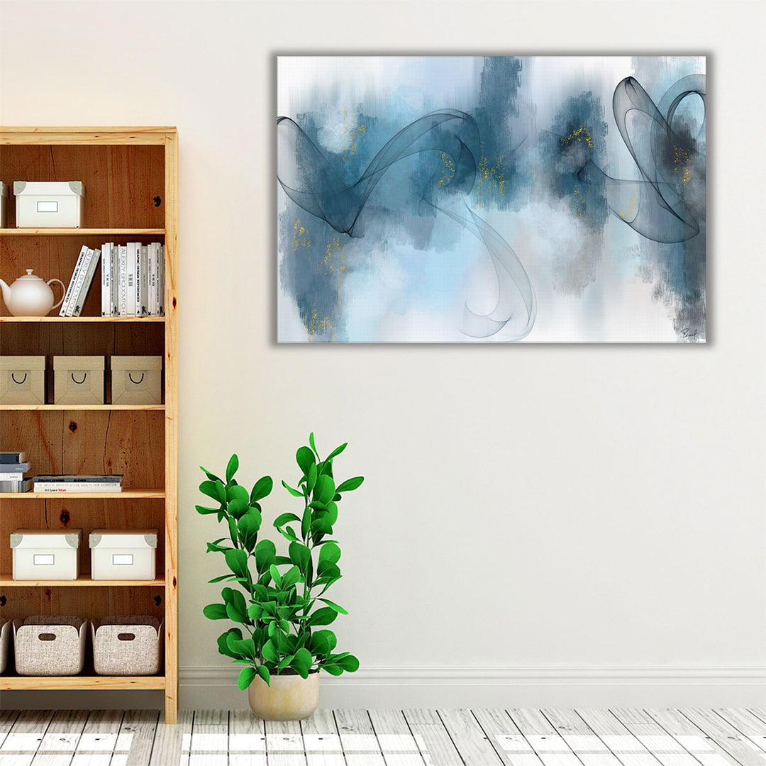 blue framed canvas modern wall decor