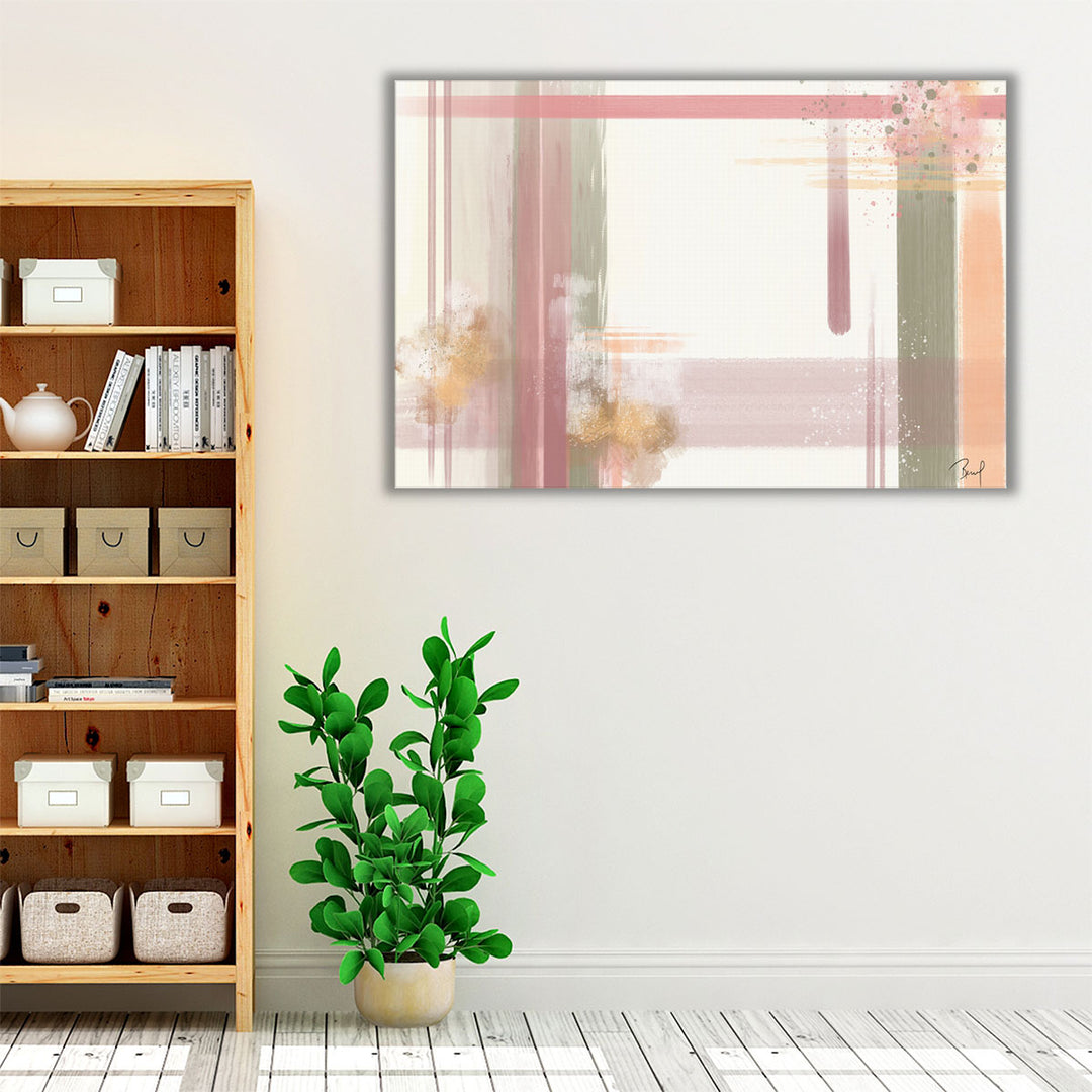 Pink Neutral Bedroom Art – modern abstract wall décor with calm palette